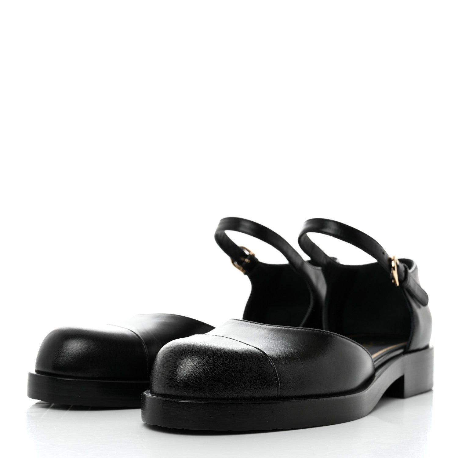 Chanel Shiny Goatskin Mary Jane Flats 38.5 Black 3 of 9