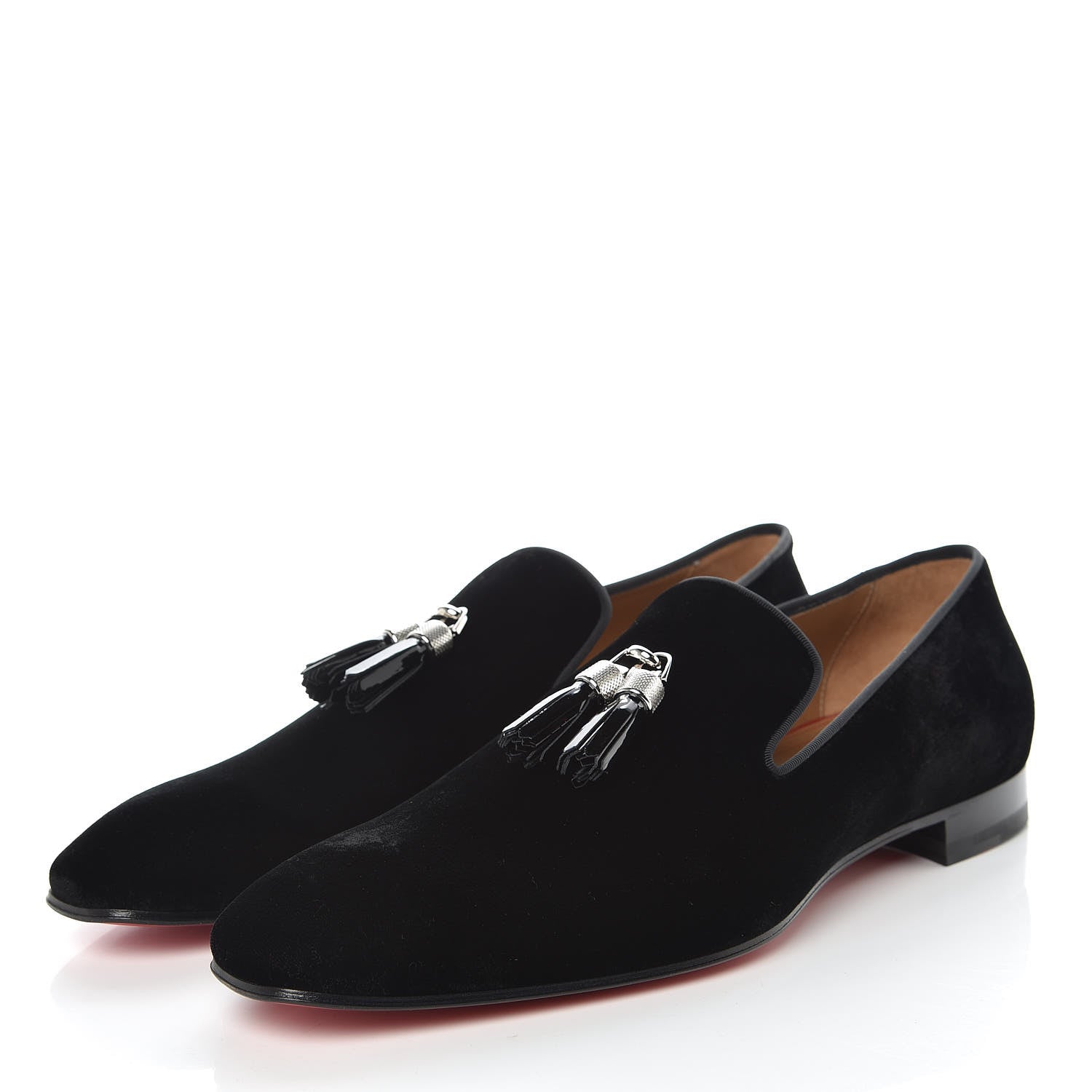 Christian Louboutin Velvet Rivalion Mens Slippers 47 Black 3 of 9