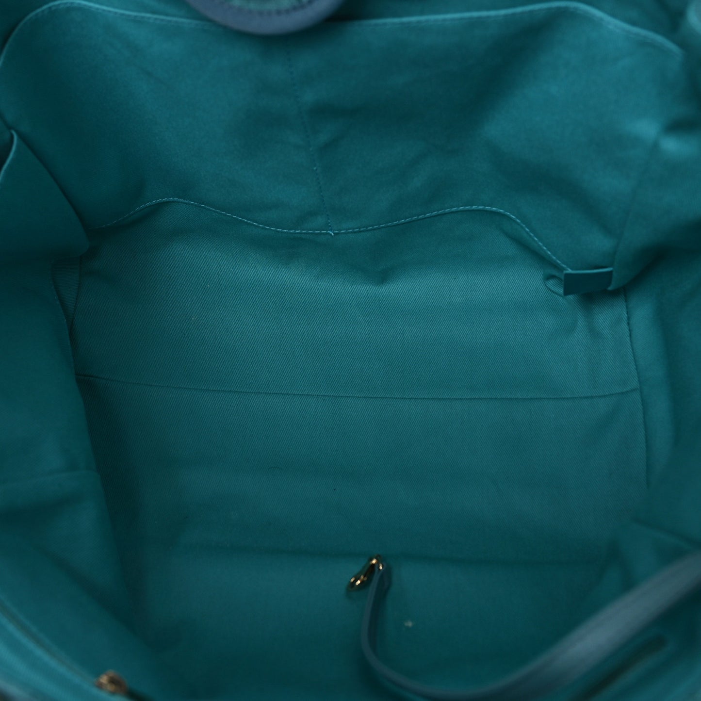 Mixed Fibers Calfskin Striped Medium Deauville Tote Light Blue