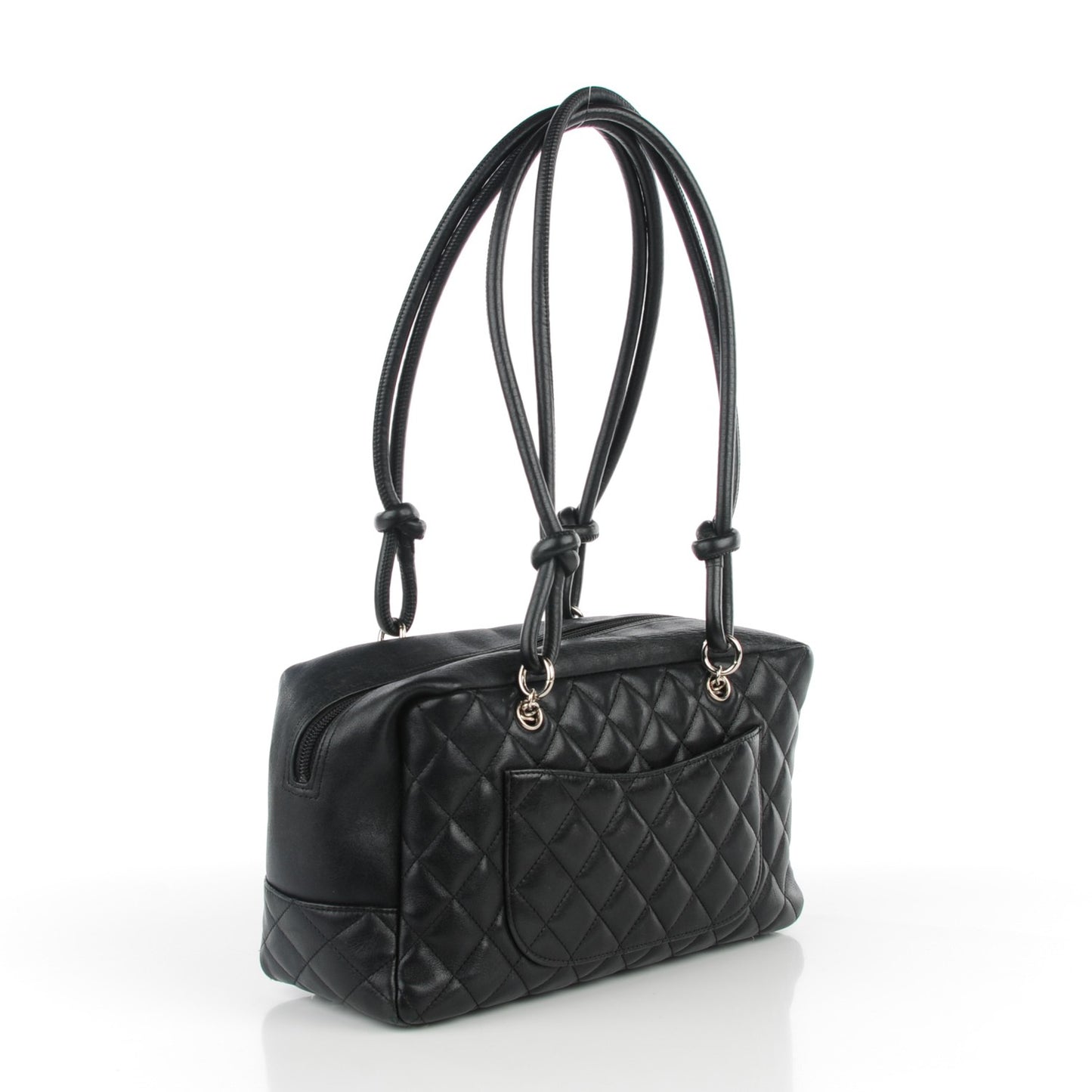 Calfskin Quilted Large Cambon Bowler Black