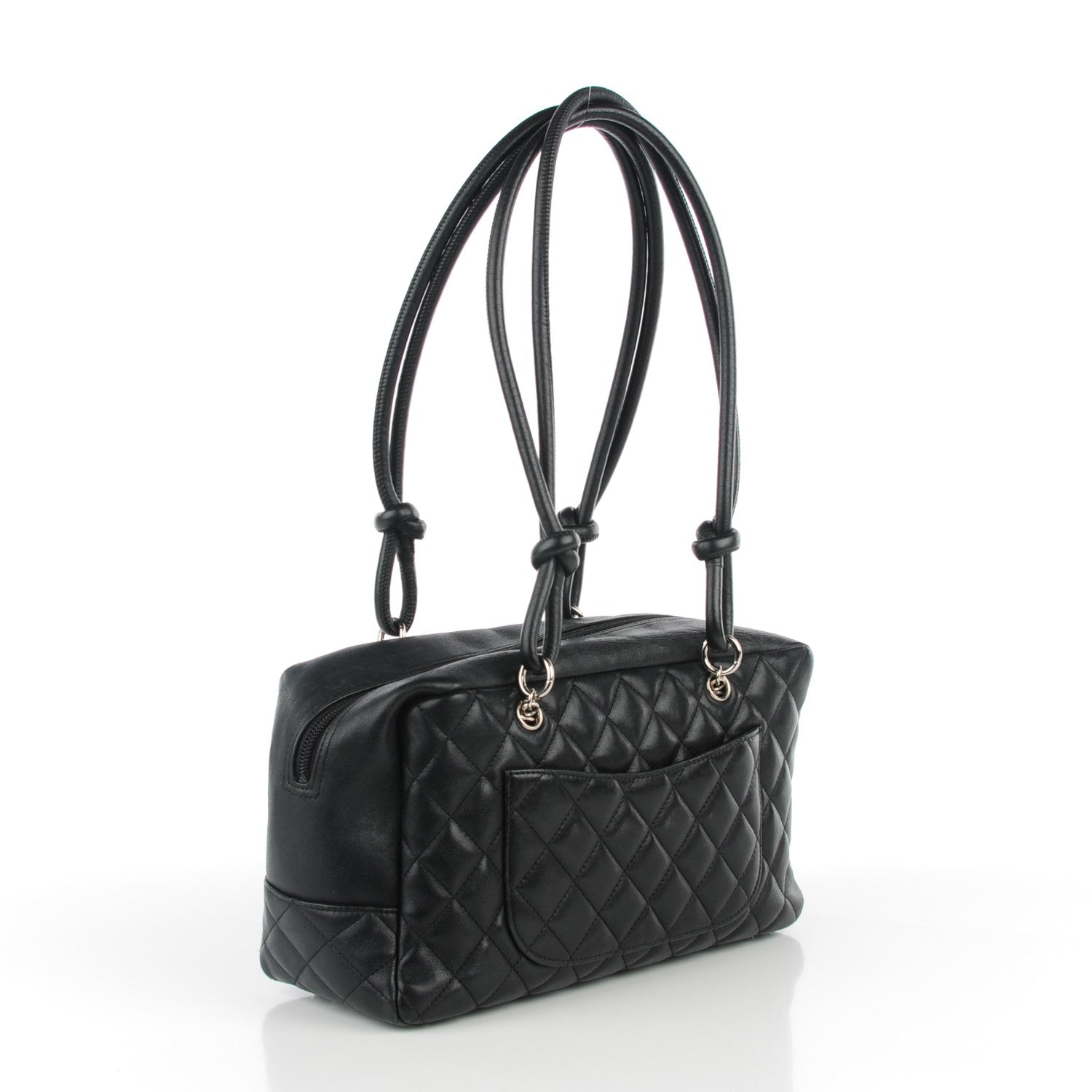 Chanel Calfskin Quilted Large Cambon Bowler Black 3 of 9