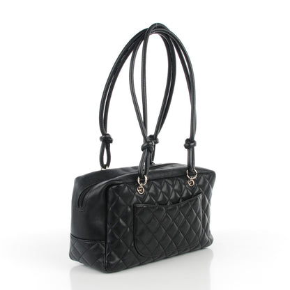 Chanel Calfskin Quilted Large Cambon Bowler Black 3 of 9