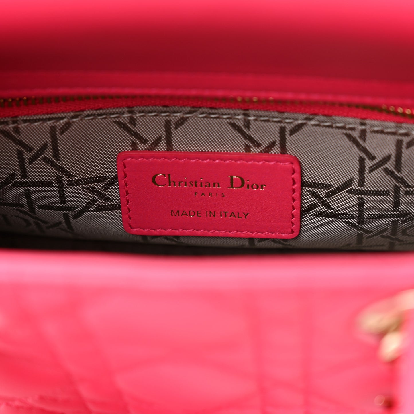 Lambskin Cannage Small My ABCDior Lady Dior Fraise