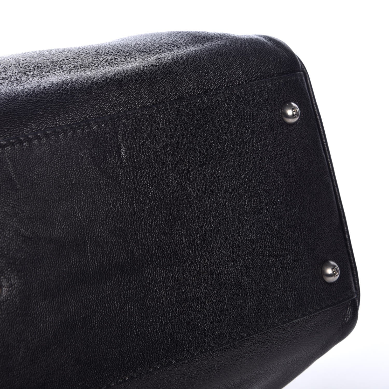 Fendi Goatskin Large Peekaboo Iconic Satchel Black Lampone 11 of 13