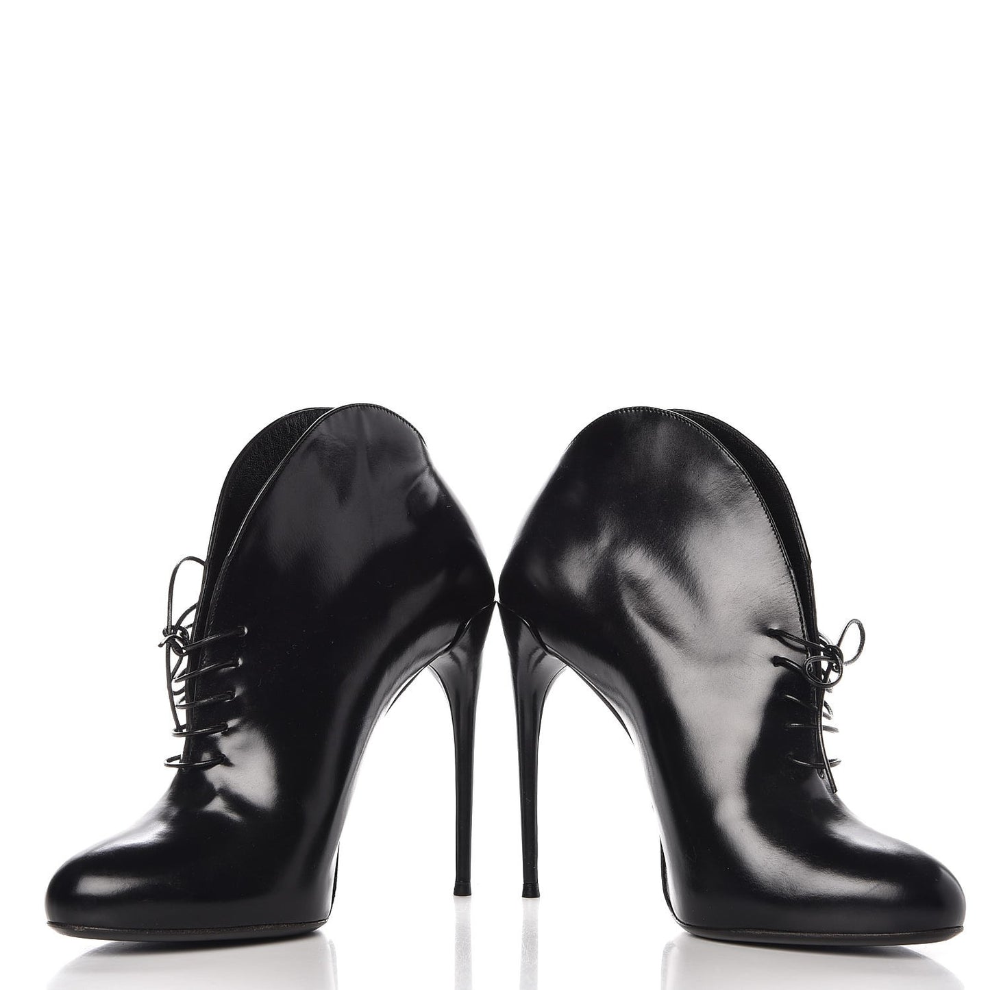 Regent Calfskin Kim Lace Up Ankle Boots 37 Black