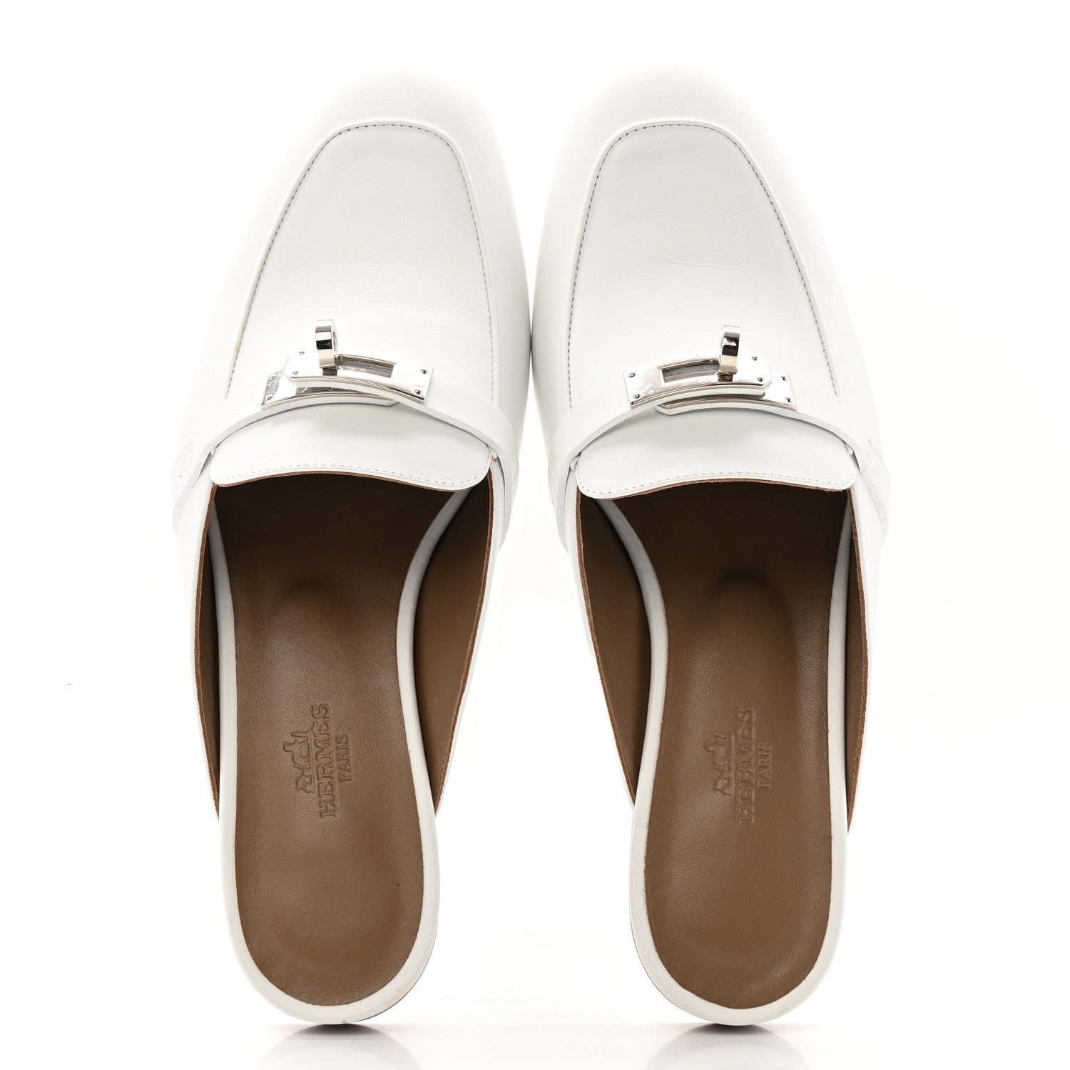 Hermes Calfskin Oz Mules 37.5 White 1793001 – FASHIONPHILE