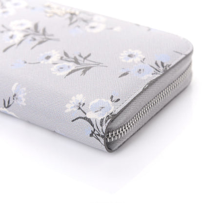 Prada Saffiano Floral Print Metal Zip Around Wallet Acciaio 7 of 10