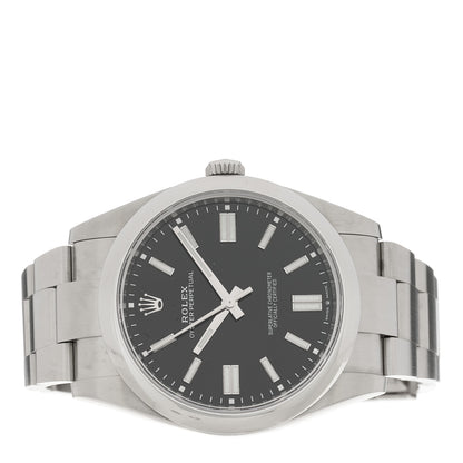 Rolex Stainless Steel 41mm Oyster Perpetual Watch Bright Black 124300 2 of 4