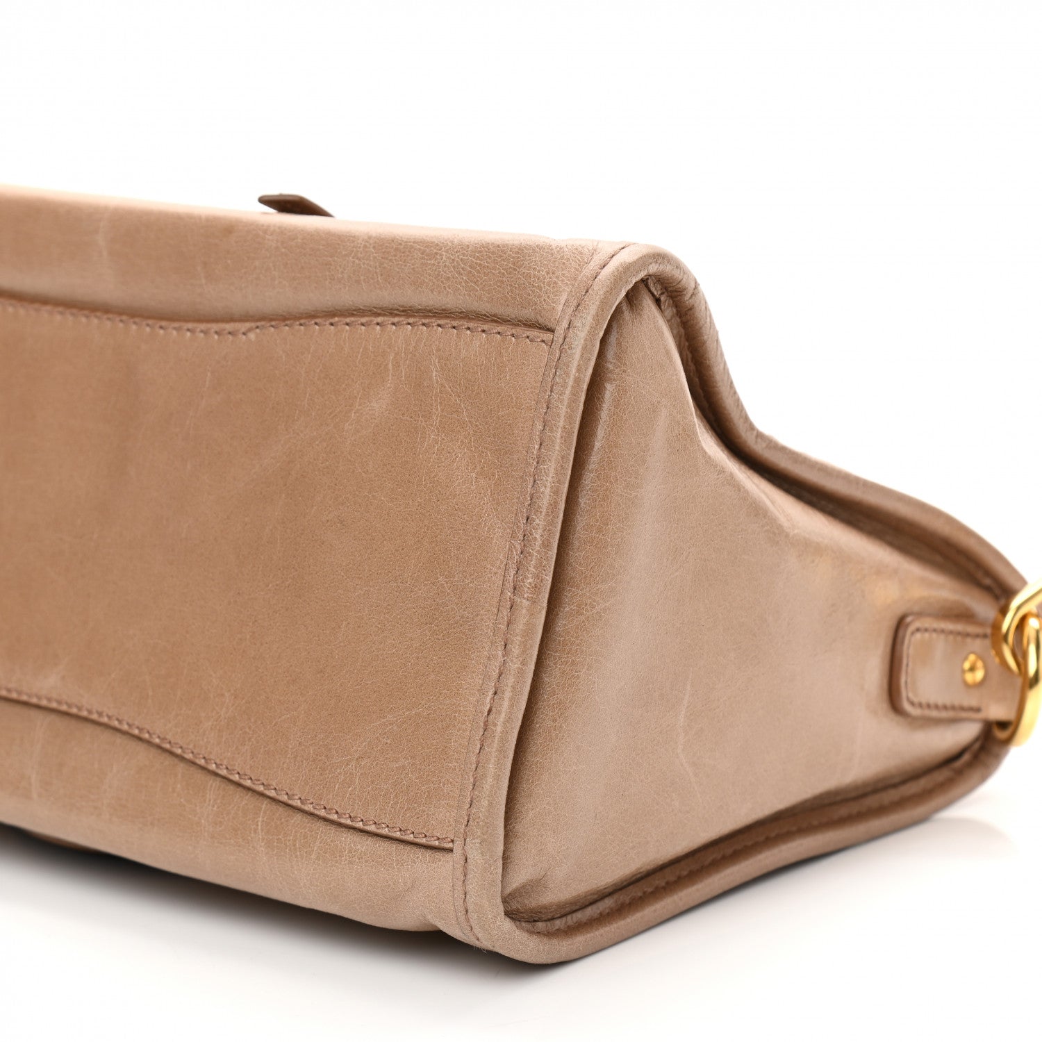 Miu Miu Vitello Shine Zip Tote Cammeo 10 of 10