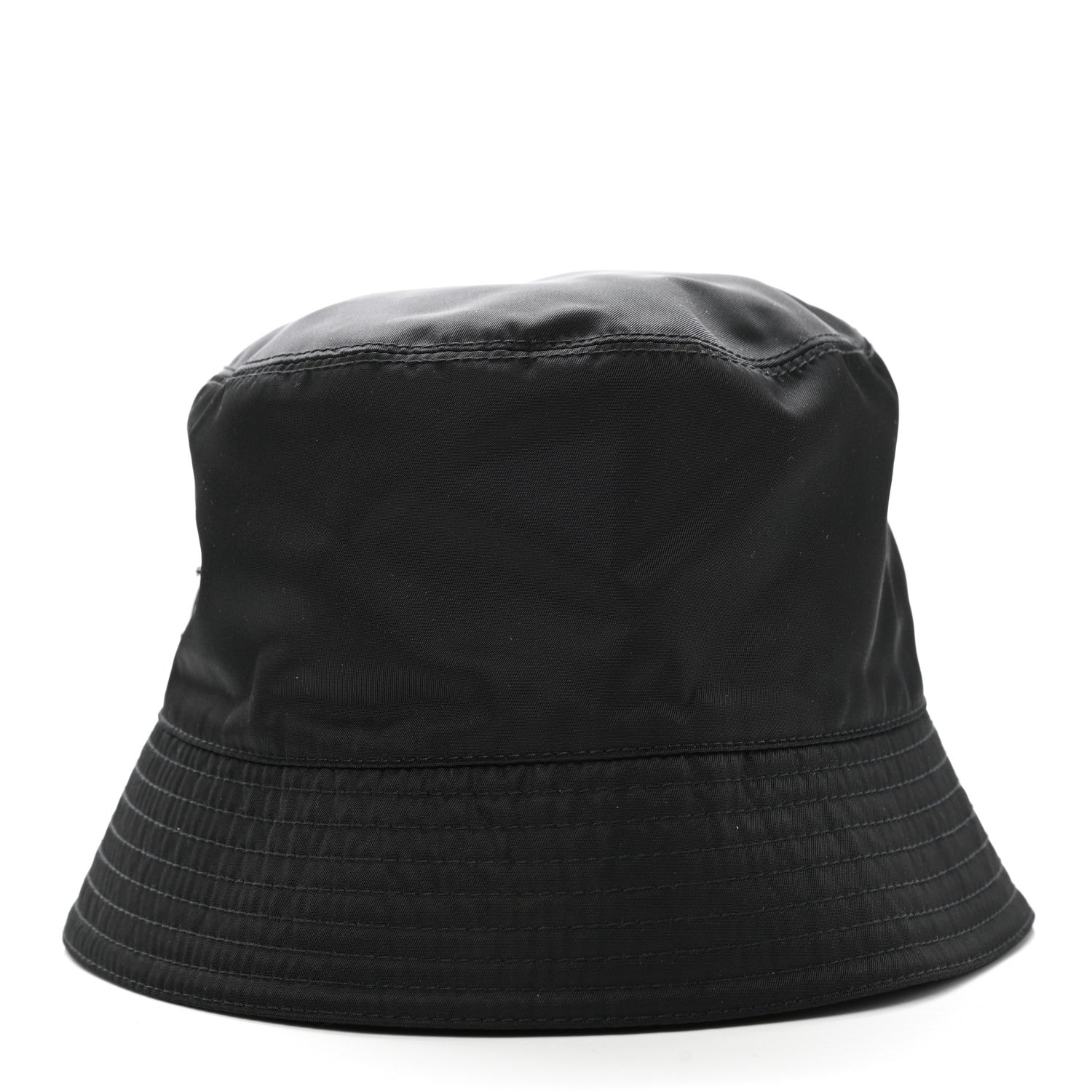 Prada Re-Nylon Metal Triangle Logo Mens Bucket Hat L Black 4 of 8