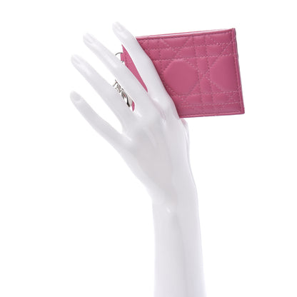 Christian Dior Lambskin Cannage Lady Dior Card Holder Pink 2 of 8