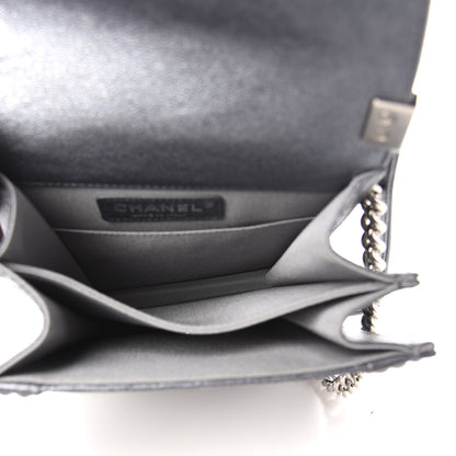 Chanel Iridescent Caviar Quilted North South Boy Flap Silver 5 of 11