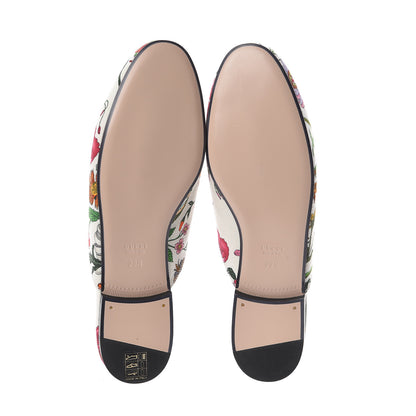 Gucci Canvas Flora Womens Princetown Slippers 39.5 White Multicolor 7 of 7