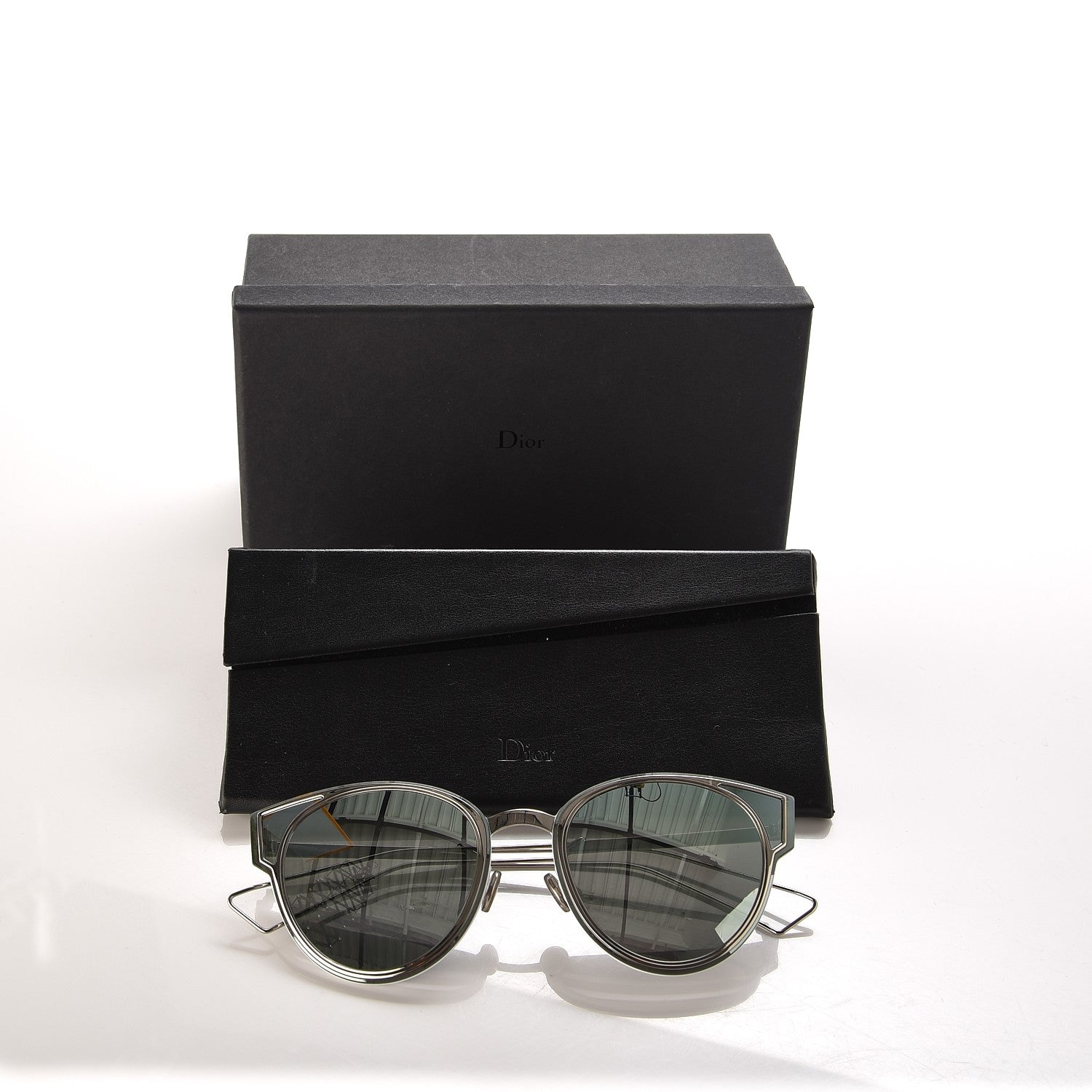 Christian Dior Sculpt Mirrored Cat Eye Sunglasses Shiny Palladium 7 of 7
