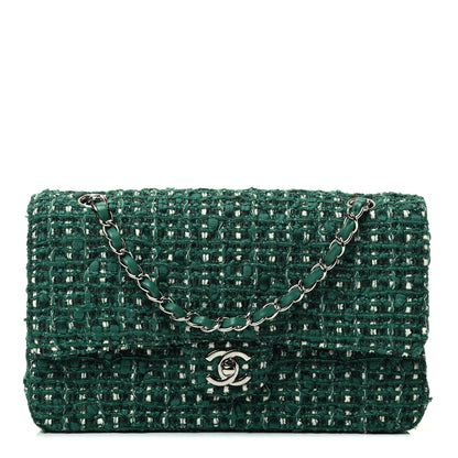 Chanel Tweed Quilted Medium Double Flap Green 1 of 4