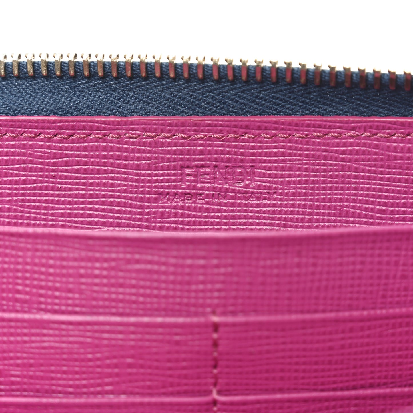 Vitello Elite Fendi Roma Simply Zip Around Wallet Cobalt Multicolor