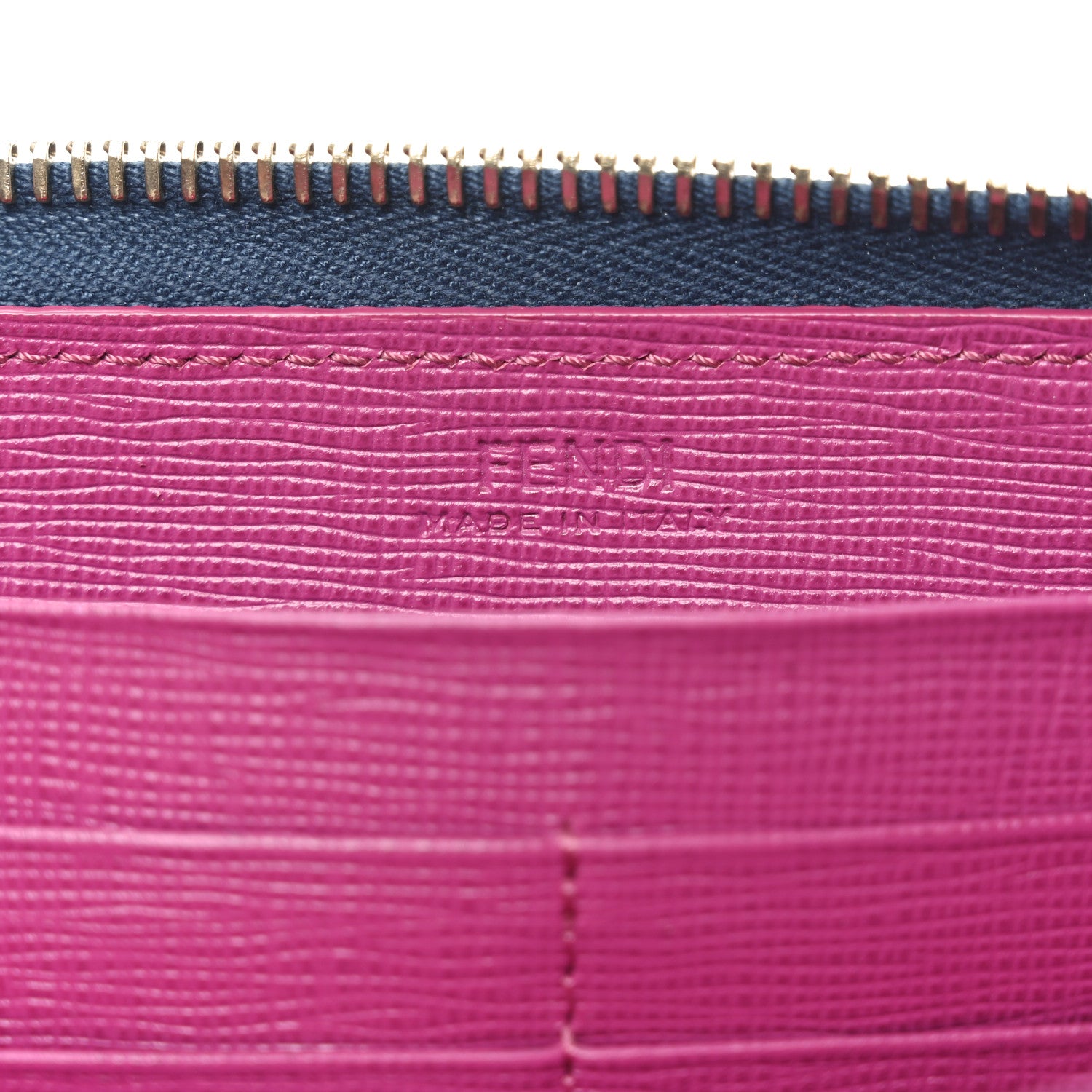 Fendi Vitello Elite Fendi Roma Simply Zip Around Wallet Cobalt Multicolor 6 of 9
