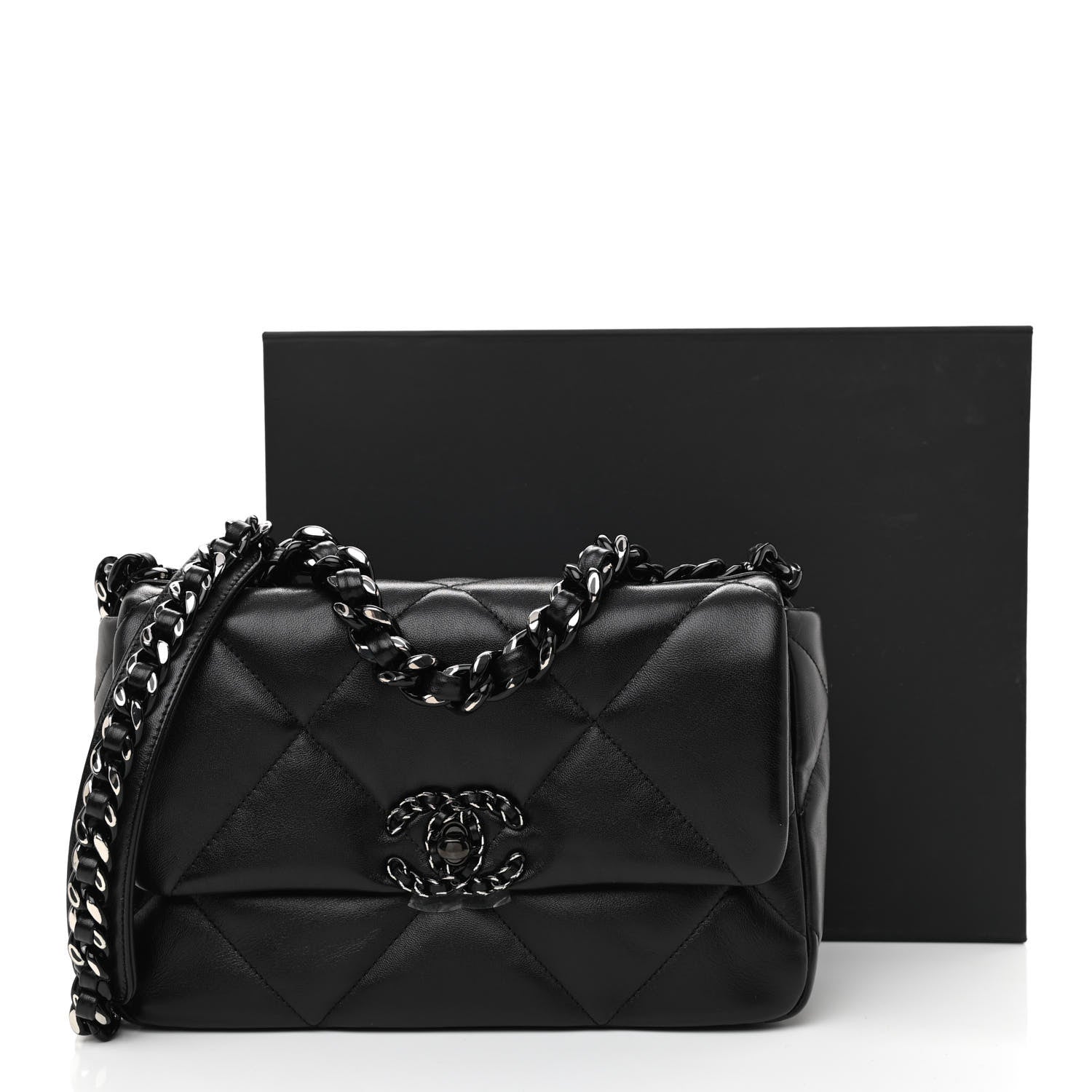 Chanel Lambskin Quilted Medium Chanel 19 Flap So Black 10 of 10