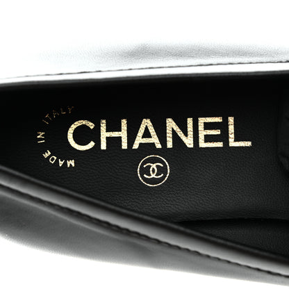 Chanel Lambskin Enamel CC Moccasin Loafers 37 Black 7 of 9