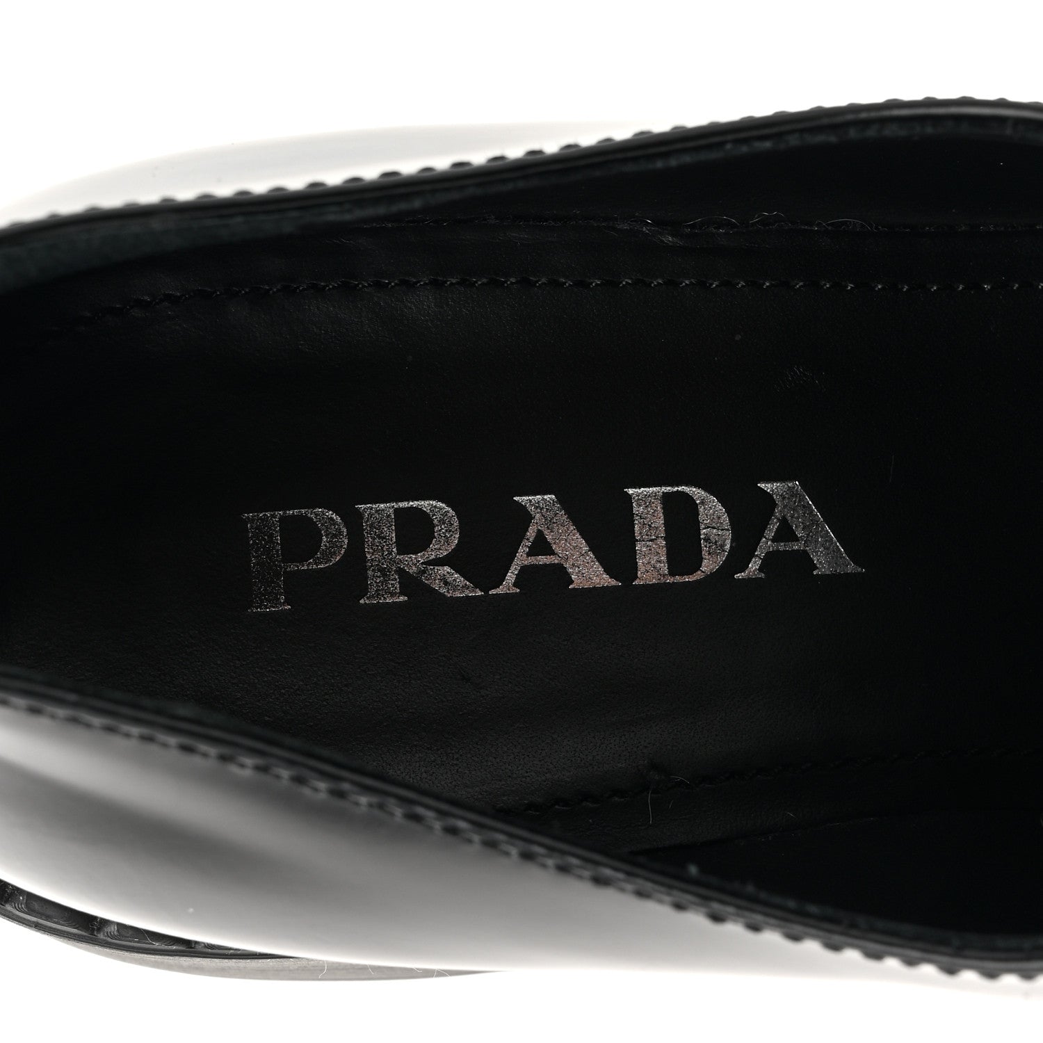 Prada Spazzolato Metal Triangle Logo 50mm Loafers 38 Black 8 of 13