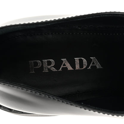 Prada Spazzolato Metal Triangle Logo 50mm Loafers 38 Black 8 of 13
