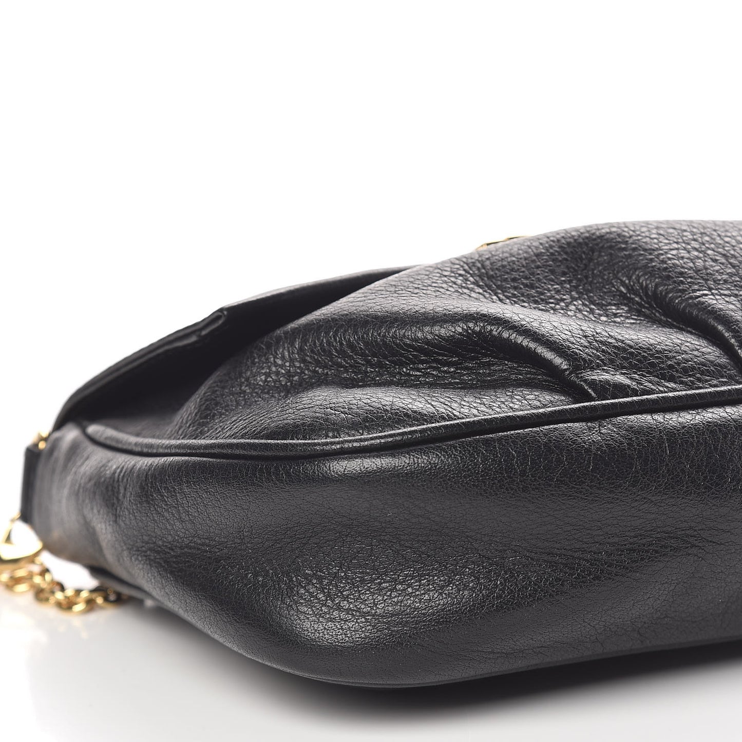 Vitello Flamingo Fendista Pouchette Crossbody Black