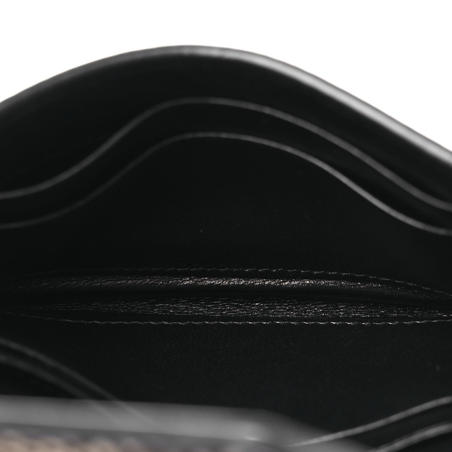Calfskin Lambskin Snakeskin Embossed Small Monogram Envelope Wallet Black White