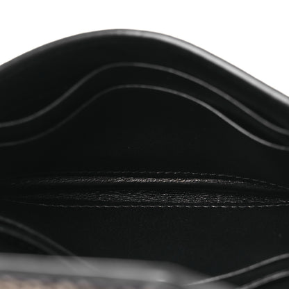 Saint Laurent Calfskin Lambskin Snakeskin Embossed Small Monogram Envelope Wallet Black White 5 of 7