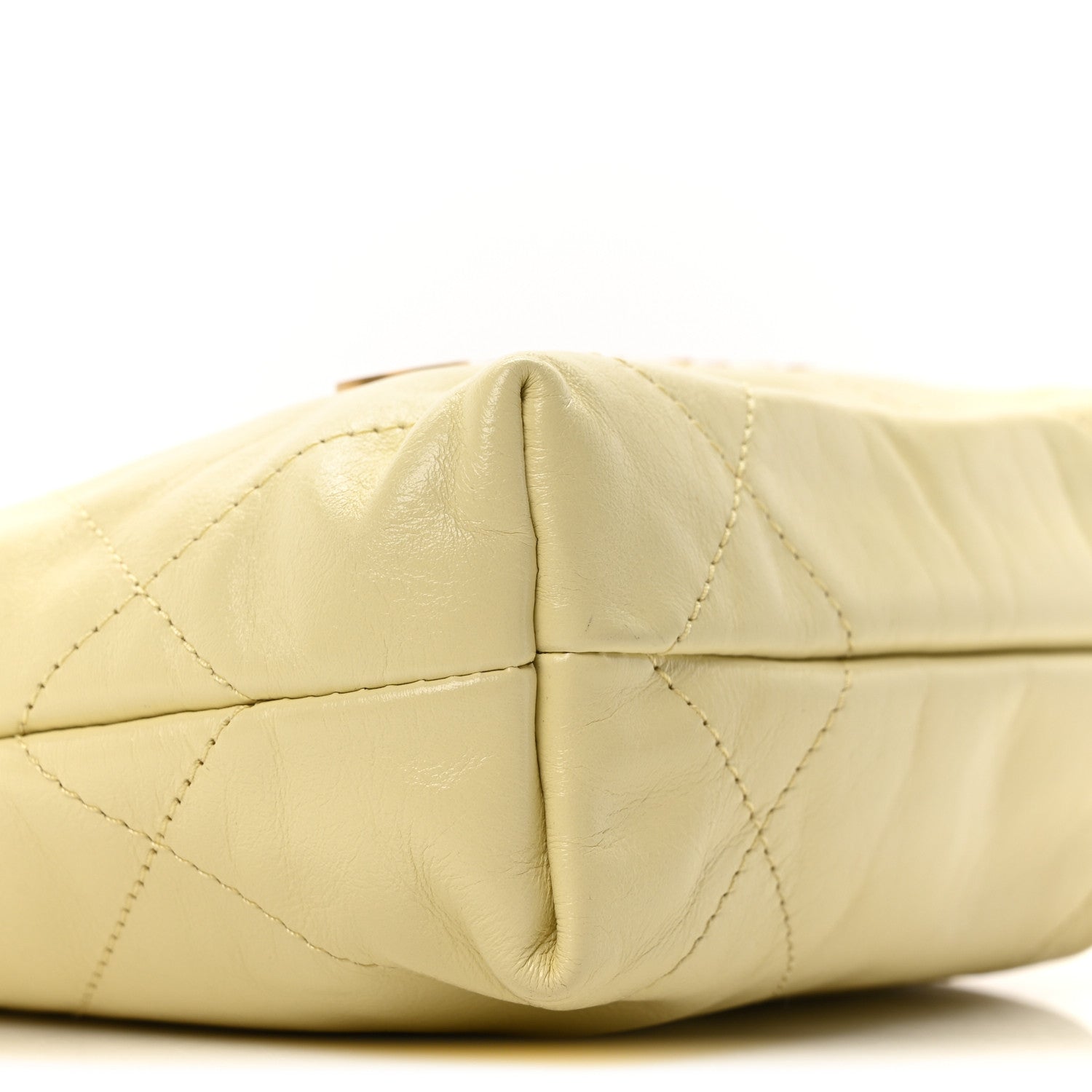 Chanel Shiny Calfskin Quilted Mini Chanel 22 Light Yellow 9 of 10