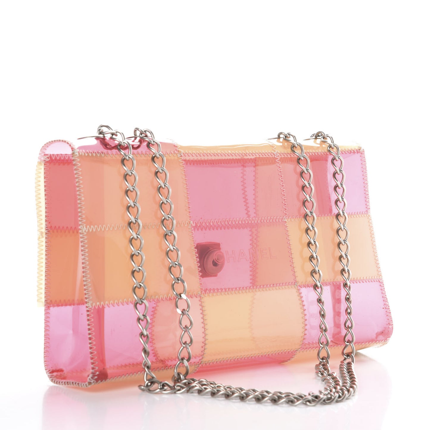 PVC Stitched Flap Beige Pink