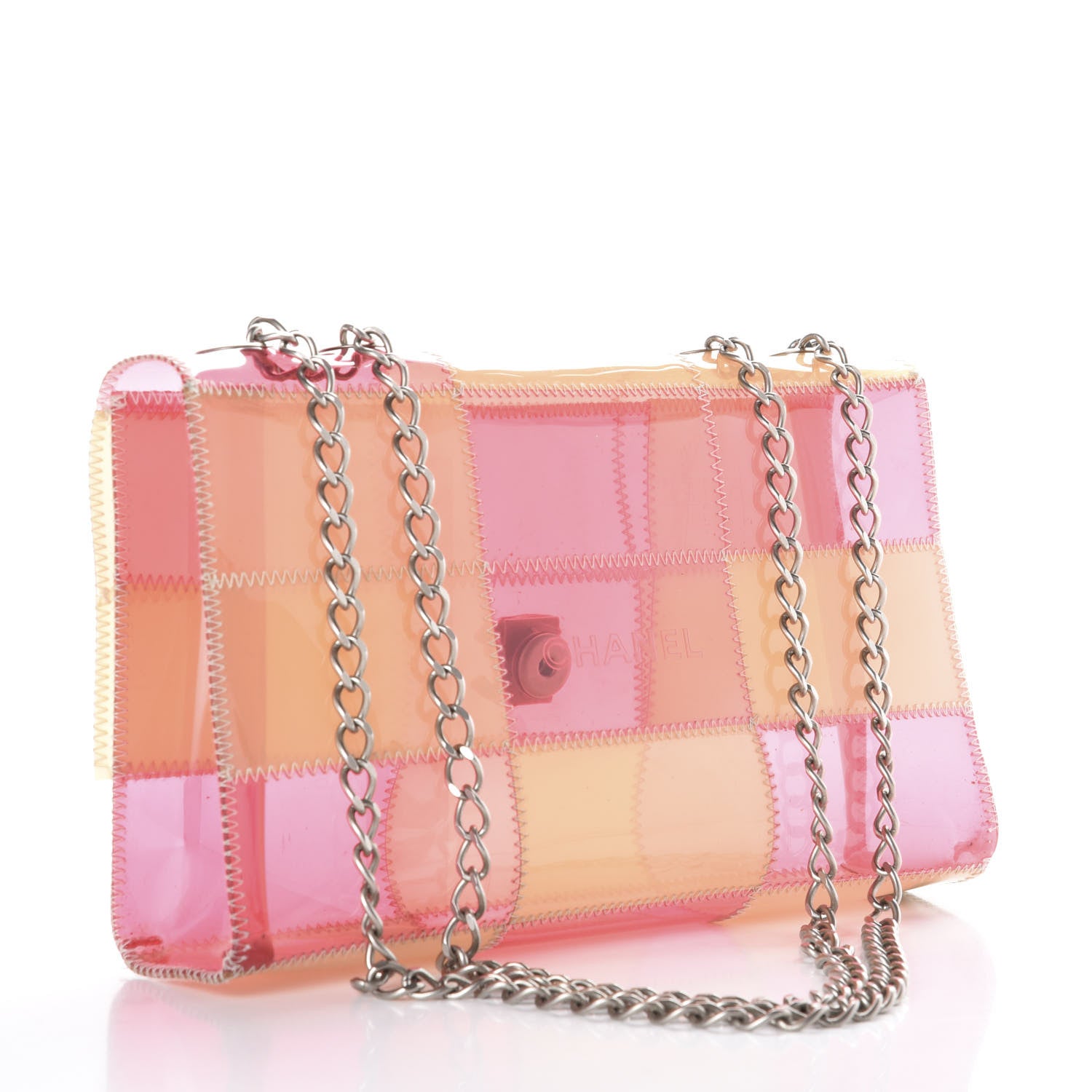 Chanel PVC Stitched Flap Beige Pink 4 of 11