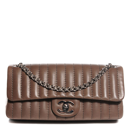 Chanel Lambskin Vertical Quilted East West Flap Brown 1 of 7