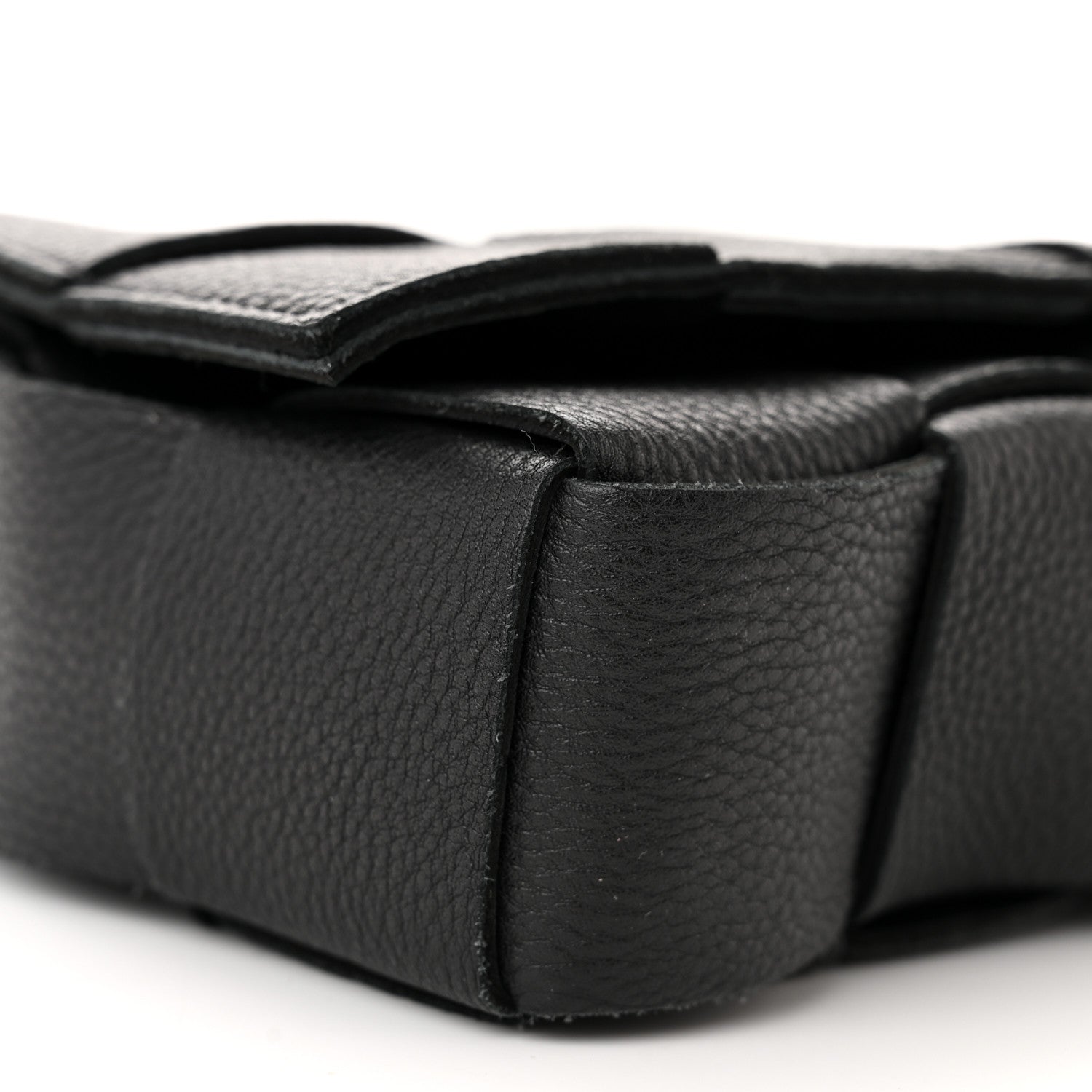 Bottega Veneta Grained Calfskin Maxi Intrecciato Cassette Crossbody Bag Black 9 of 12