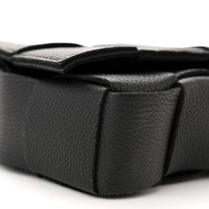 Bottega Veneta Grained Calfskin Maxi Intrecciato Cassette Crossbody Bag Black 9 of 12