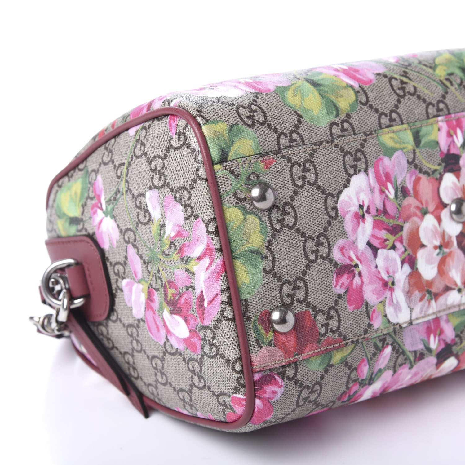 Gucci GG Supreme Monogram Blooms Small Boston Beige Multicolor Dry Rose 6 of 10