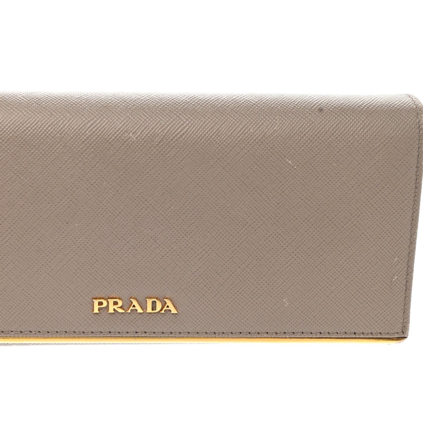 Saffiano Metal Bar Continental Flap Wallet Argila