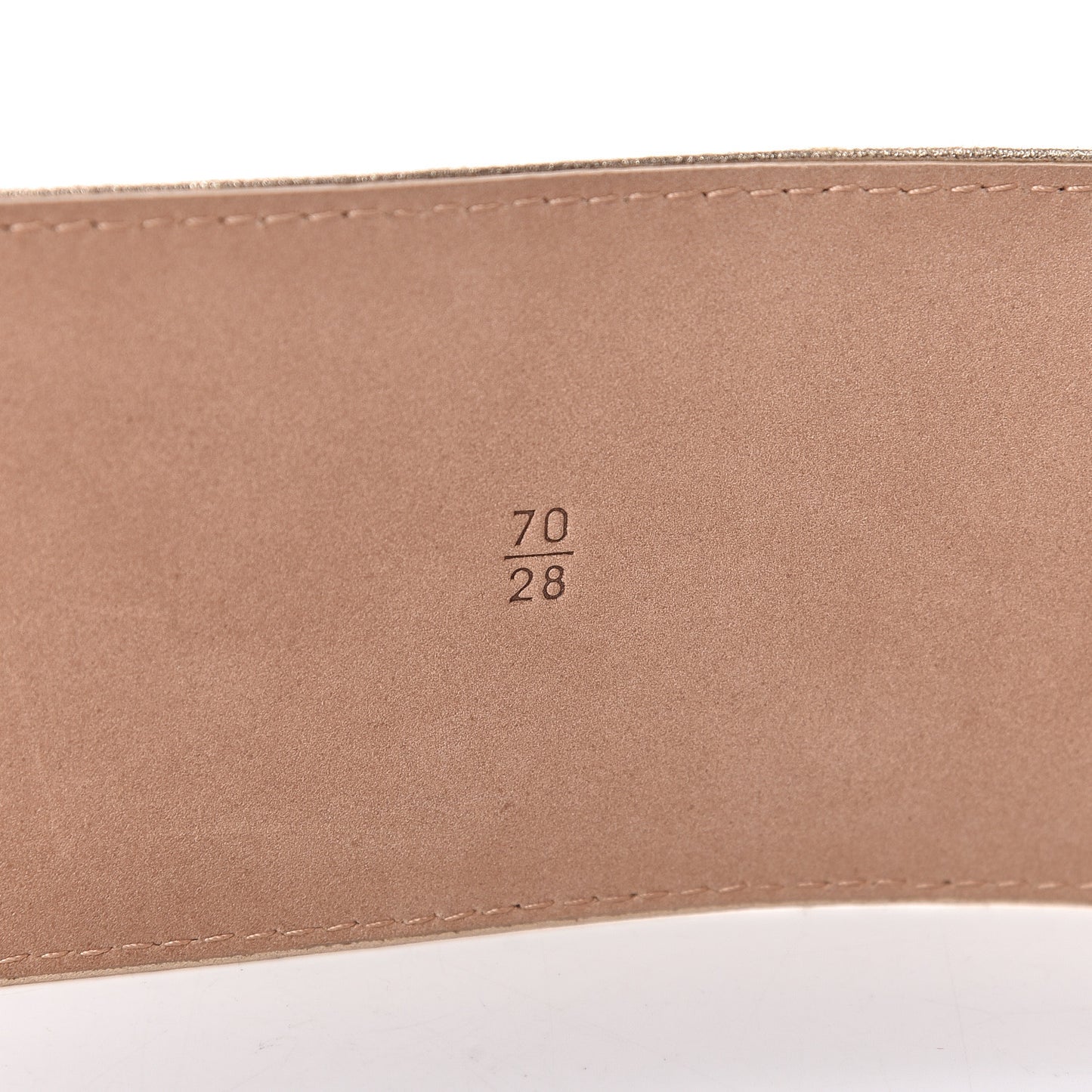 Metallic Lambskin CC Buckle Wide Belt 70 28 Gold