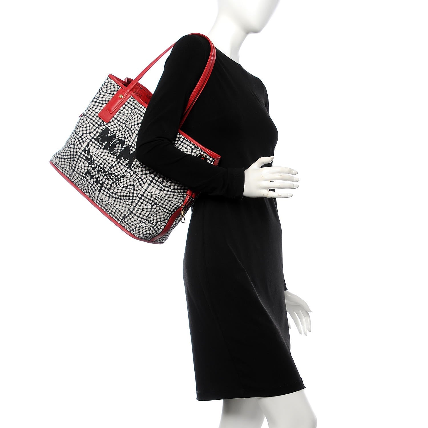 MCM Visetos Medium Liz Reversible Shopper Tote Ruby Red 2 of 14