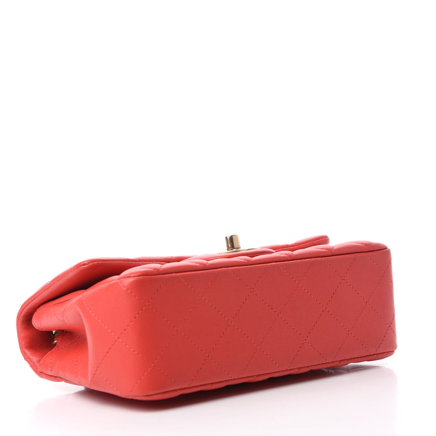 Lambskin Quilted Mini Rectangular Flap Red