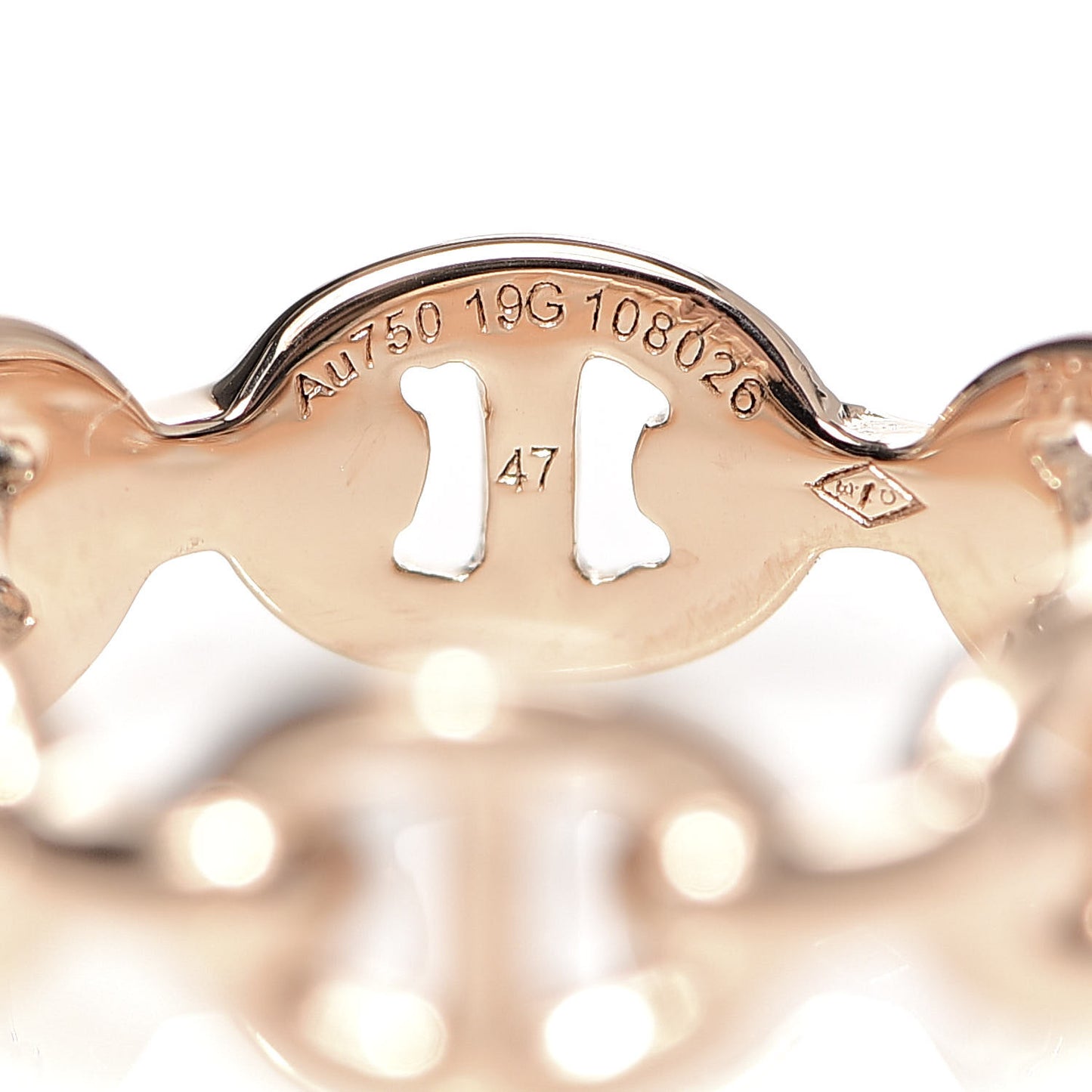 18K Rose Gold PM Chaine D'Ancre Enchainee Ring 47 4