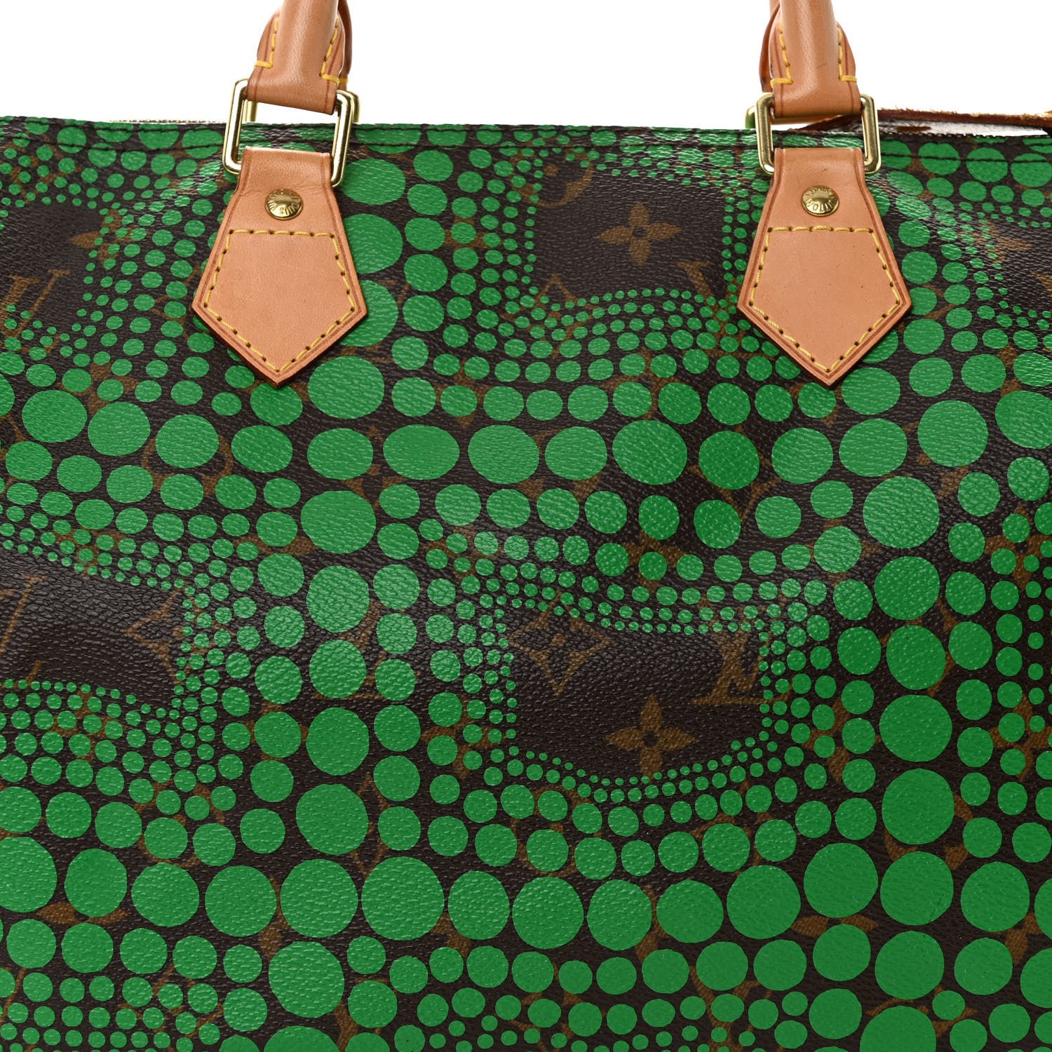 Louis Vuitton Monogram Kusama Town Speedy 30 Green 7 of 10