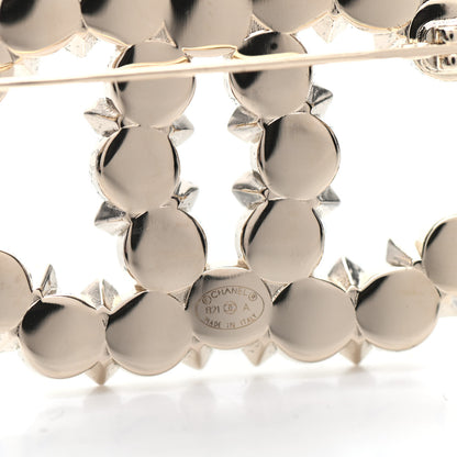 Chanel Crystal Pearl CC Brooch Gold 4 of 5