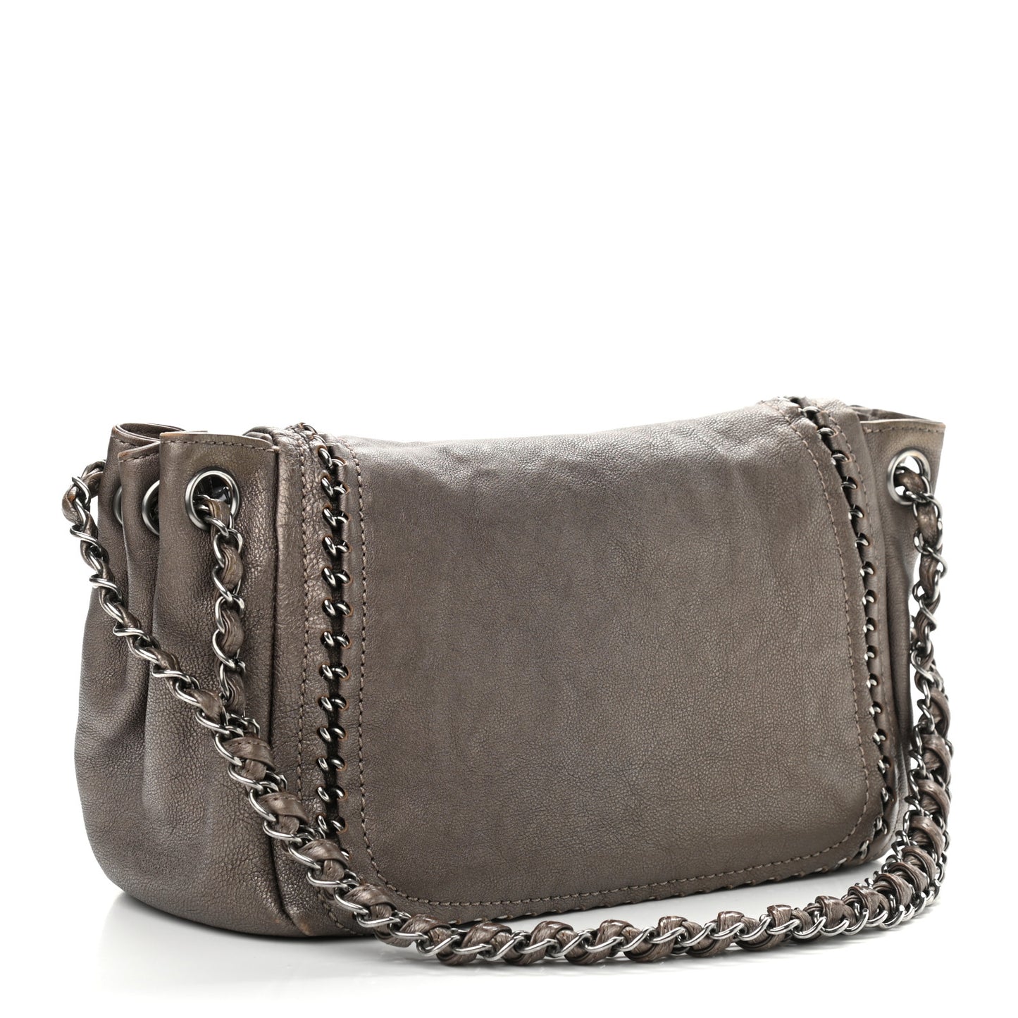 Metallic Deerskin Luxe Ligne Flap Bronze