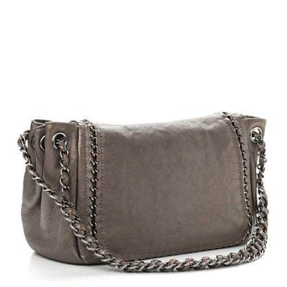 Chanel Metallic Deerskin Luxe Ligne Flap Bronze 3 of 12