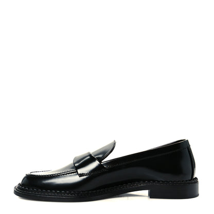 Chanel Shiny Calfskin Pearl CC Loafers 39.5 Black 1 of 9
