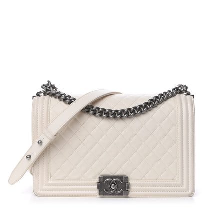 Chanel Caviar Quilted Medium Boy Flap Ivory 1 of 18