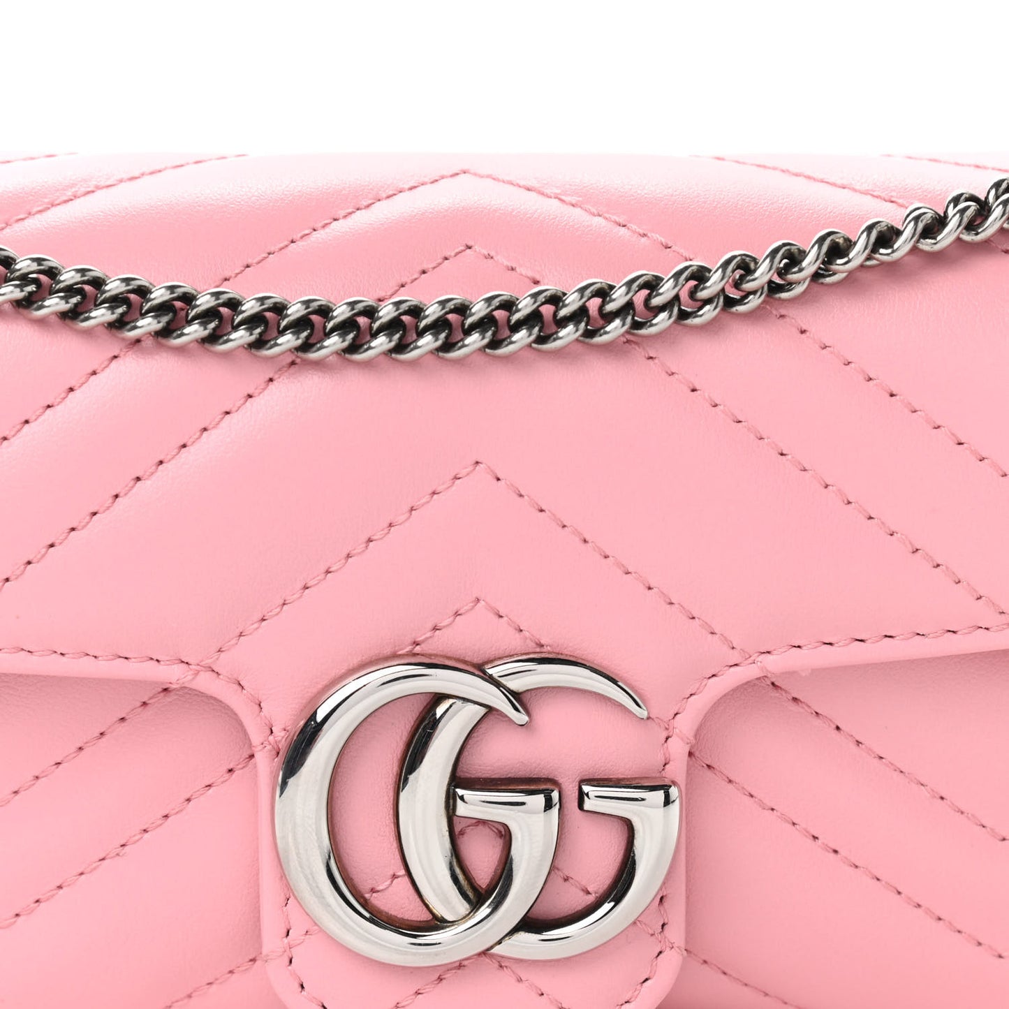 Calfskin Matelasse Super Mini GG Marmont Shoulder Bag Wild Rose