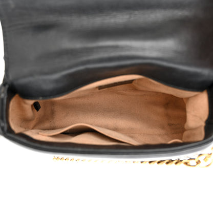 Gucci Calfskin Matelasse Mini GG Marmont Top Handle Shoulder Bag Black 5 of 17