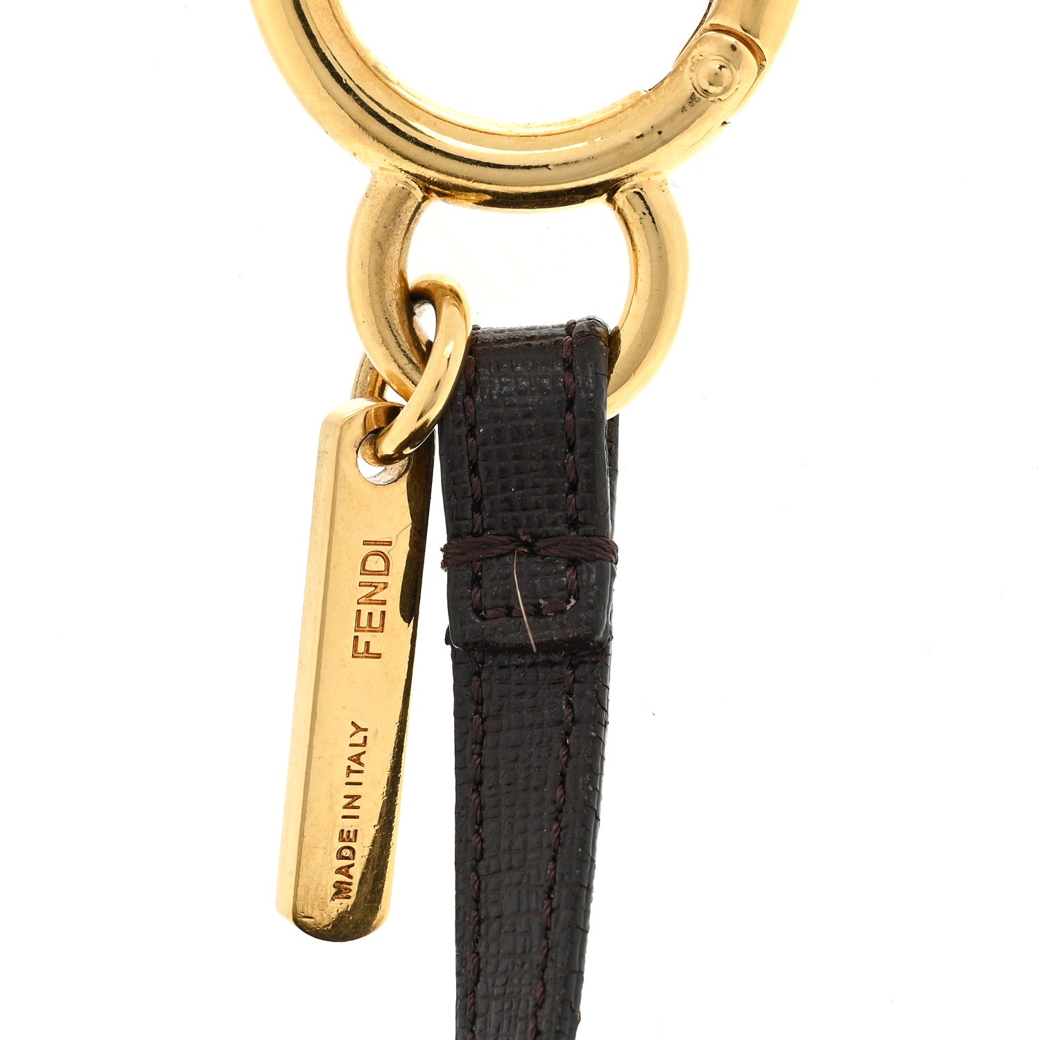 Fendi Fox Fur Vitello Elite Pom Pom Bag Charm Moro 3 of 3