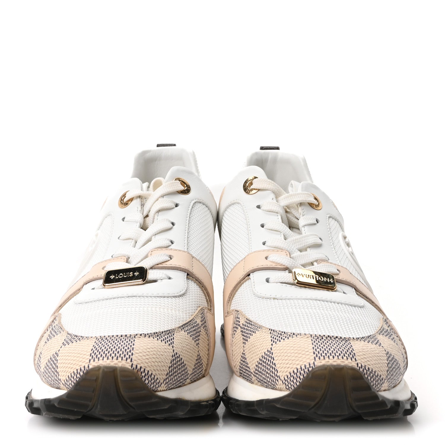 Louis Vuitton Calfskin Damier Azur Run Away Sneakers 39 White 3 of 10